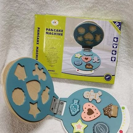 Kids Wooden Pancake Machine Toy Kitchen Pretend Play Set Kid Gift Age 12Months+