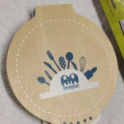 Kids Wooden Pancake Machine Toy Kitchen Pretend Play Set Kid Gift Age 12Months+