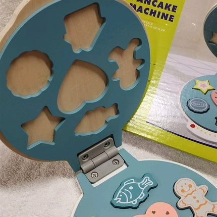 Kids Wooden Pancake Machine Toy Kitchen Pretend Play Set Kid Gift Age 12Months+