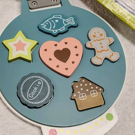 Kids Wooden Pancake Machine Toy Kitchen Pretend Play Set Kid Gift Age 12Months+