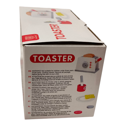 Kids Wooden Toaster Pretend Role Play Kitchen Cooking Toy Set Children Gift 36M+